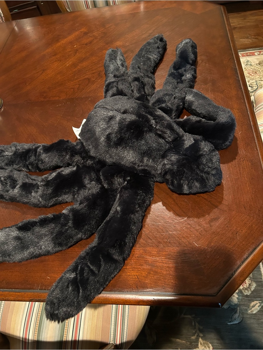 Pottery Barn Black Plush Spider Pillow